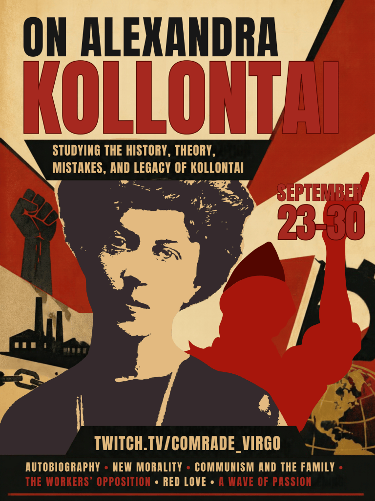 On Alexandra Kollontai — stream schedule flyer